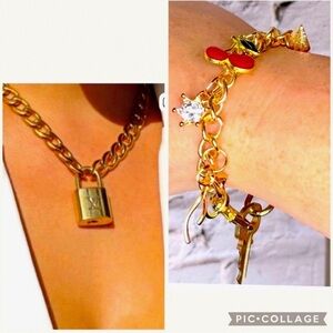 Louis Vuitton Brass Padlock with Key #301 with chains included EUC